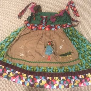 paint by num dress apron velvet and silk detail